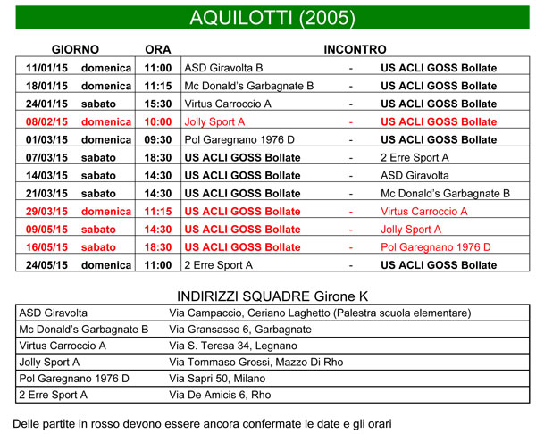 Calendario Aquilotti 2005 Print Page