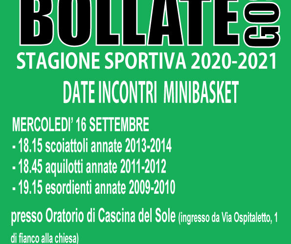 Ecco le date e gli orari delle riunioni con i genitori delle squadre MINIBASKET (annate dal 2009 al 2014).https://www.facebook.com/pallacanestrobollate/