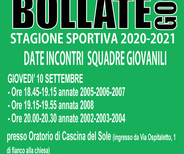 Ecco le date e gli orari delle riunioni con i genitori delle squadre GIOVANILI (annate dal 2002 al 2008). La riunione del minibasket (annate dal 2009 al 2015) sarà la […]