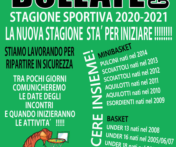 SI RIPARTE!! Tra pochi giorni saranno pubblicat gli orari degli incontri e l'inizio degli allenamenti per tutte le squadre. 
Gli istruttori e i coach sono impazienti di ritrovati sul campo!
#staytuned #siriparte #bollate #pallacanestrobollate #2020 🏀🏀 